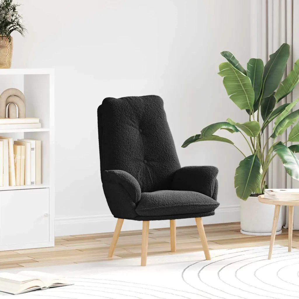 Poltrona | Sedia Relax Nero 69 x 74 x 93 cm Tessuto Sherpa