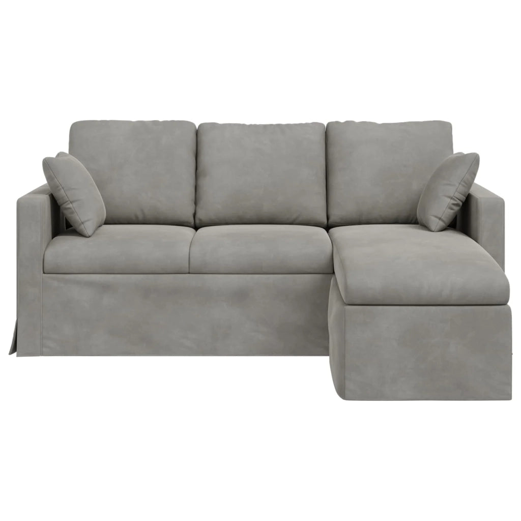 Divano Grigio chiaro 178 x 134 x 80 cm Velluto 42024449