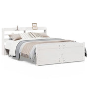 Letto matrimoniale | Letto per adulti | Giroletto con Testiera senza Materasso Bianco 140x200 cm