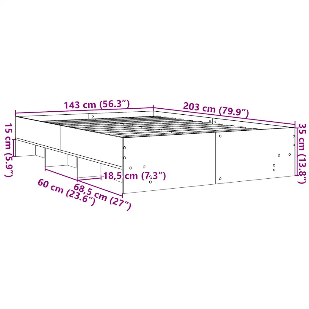 Giroletto Grigio Sonoma 140x200 cm in Legno Multistrato 3295658