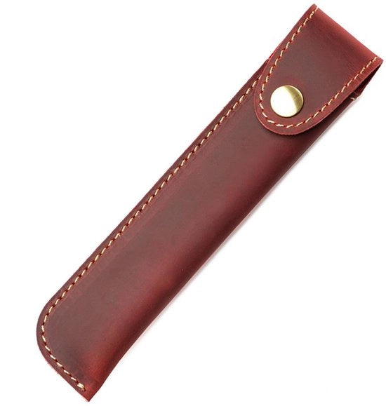 Etui per Penna - Manufatto a mano - Pelle - Portatile - Protettivo - Resistente allo sfregio - 3,5 x 17 cm - Osservatorio per Penna