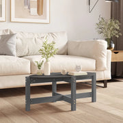 Tavolino da Salotto-Tavolino da soggiorno Grigio 87x48x35cm in Legno Massello di Pino
