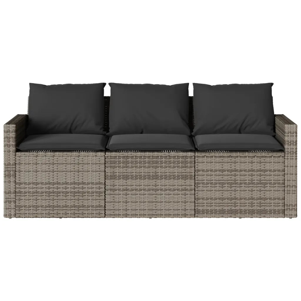 Set da Pranzo da Giardino 2 pz | Set Salotto da Giardino con Cuscini in Polyrattan Grigio