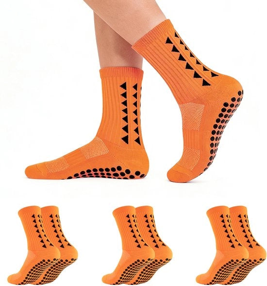 3 paia di calzettoni antiscivolo per calcio - calzettoni di allenamento per calcio per signori - calzettoni con grip resistente - calzettoni sportivi antiscivolo con punti di appoggio - adatti per yoga, corsa e camminata - misura 39-45