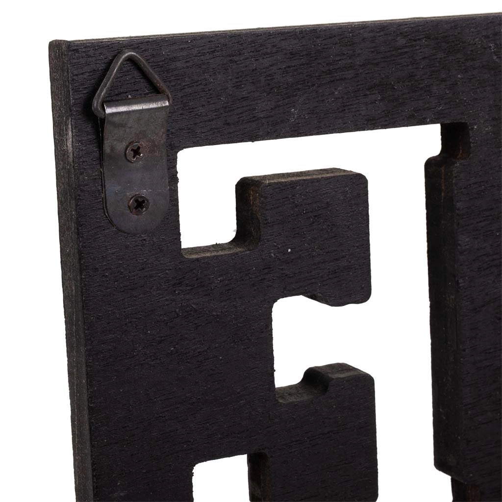 Appendiabiti in legno e metallo nero 45x6x15h