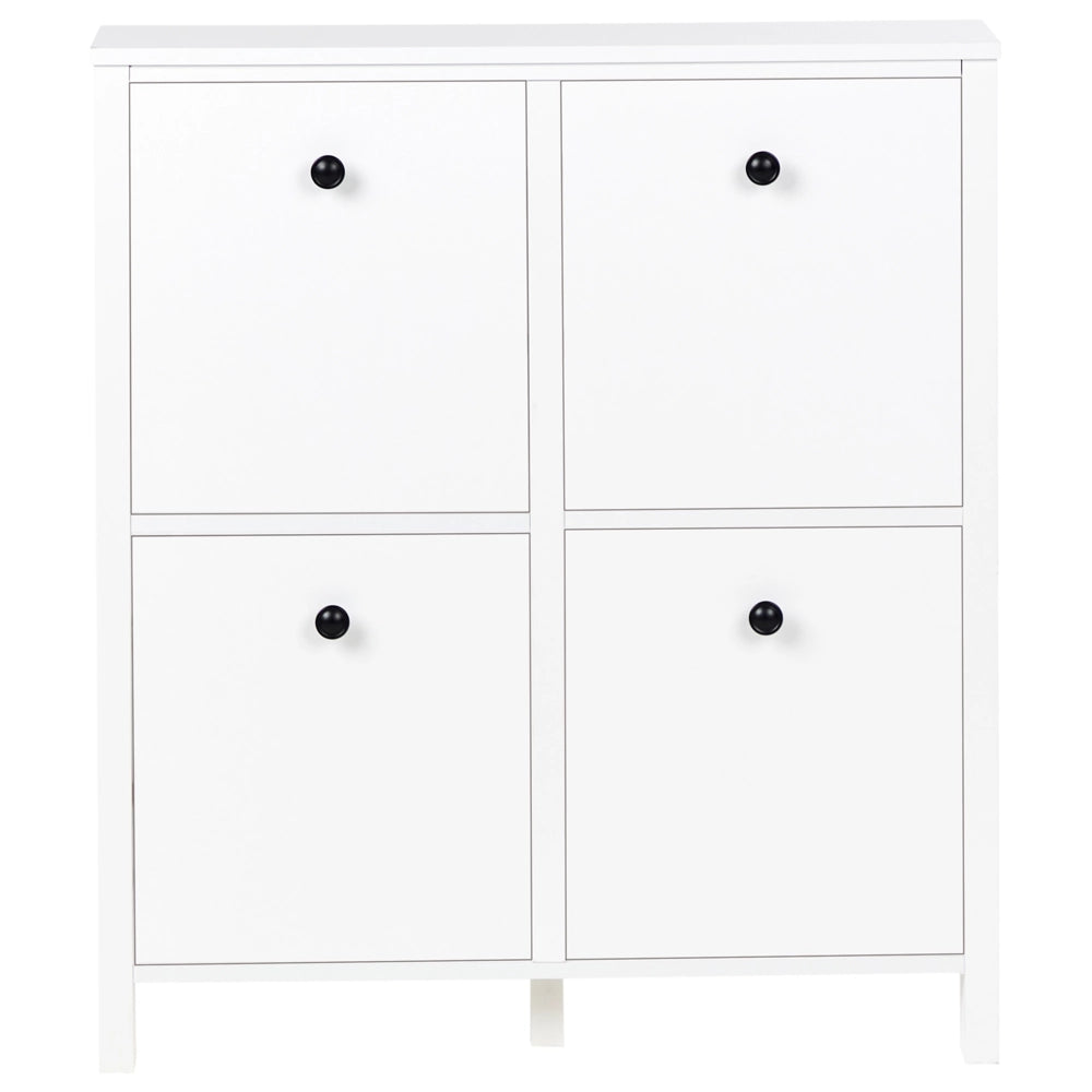 Scarpiera in MDF bianco 4 scomparti MDF Stile design moderno