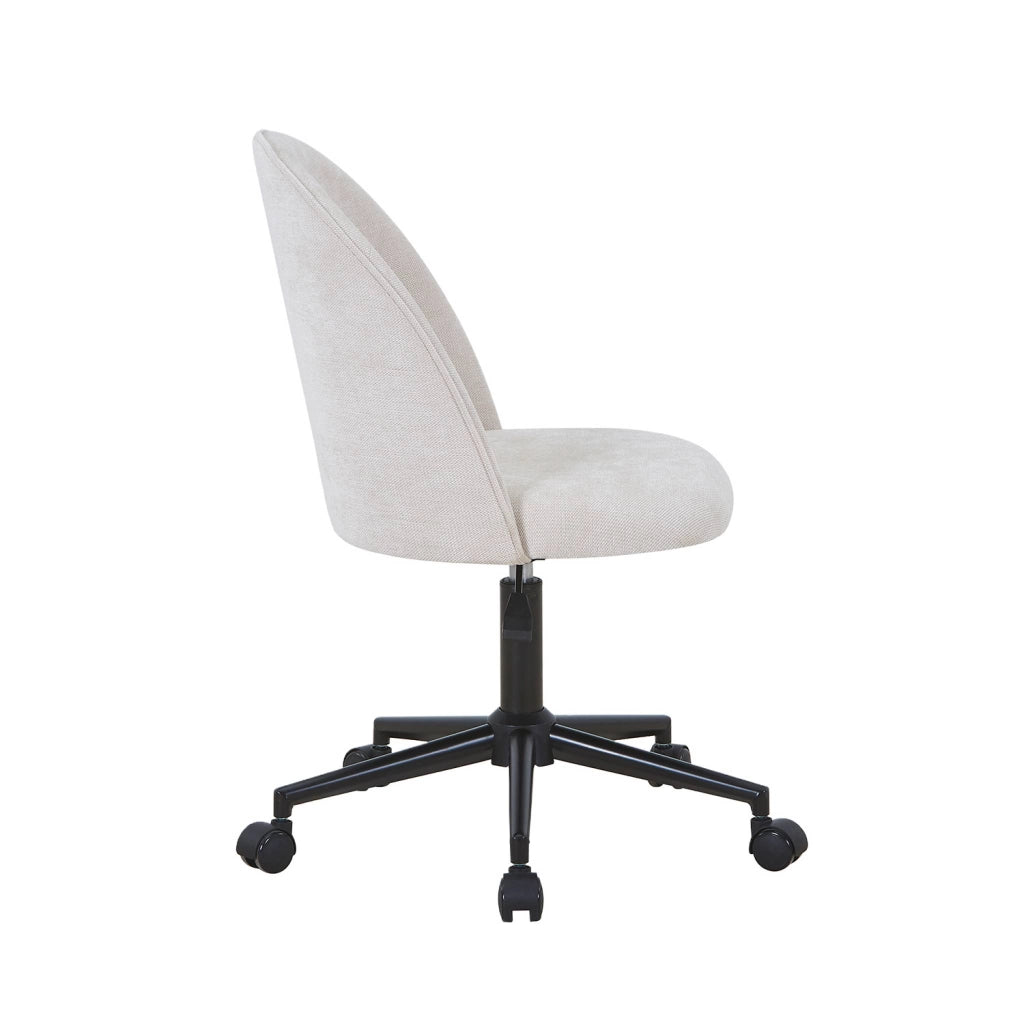 Sedia da ufficio con rotelle in tessuto, beige