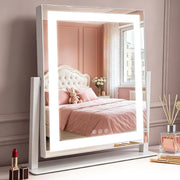 ZMH Specchio per il trucco illuminato a LED 30x40cm 3 modalit¨¤ di illuminazione regolabili con una semplice pressione