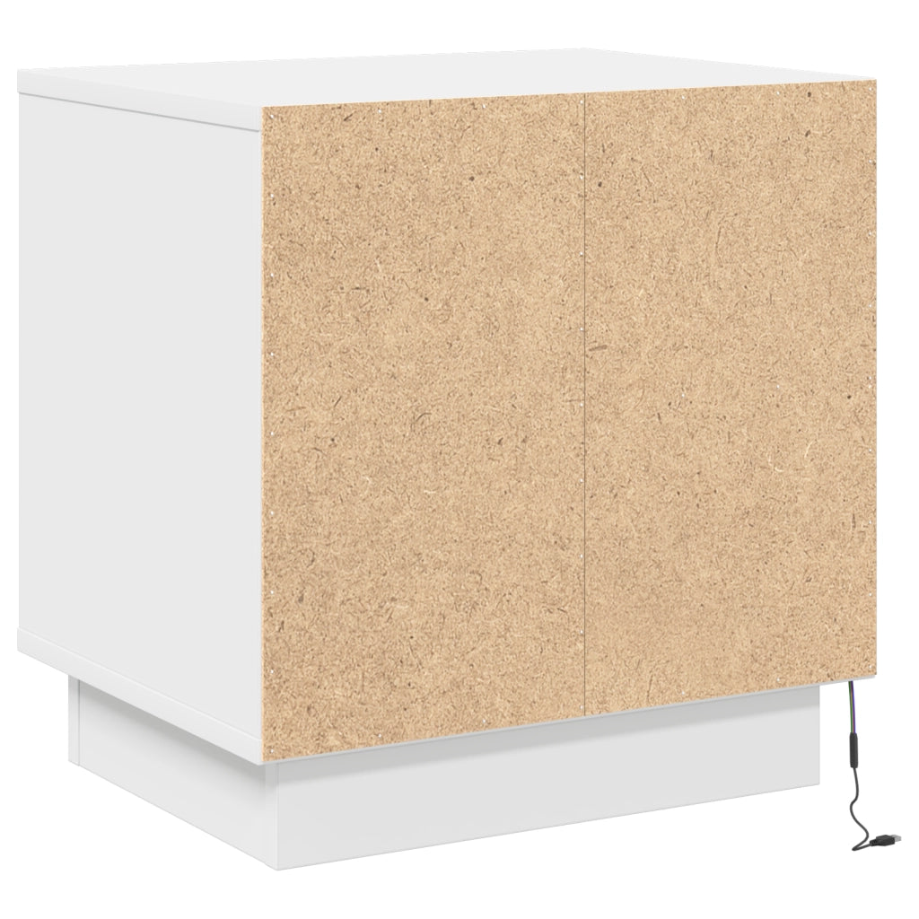 Comodino con LED Bianchi 44x34,5x45 cm