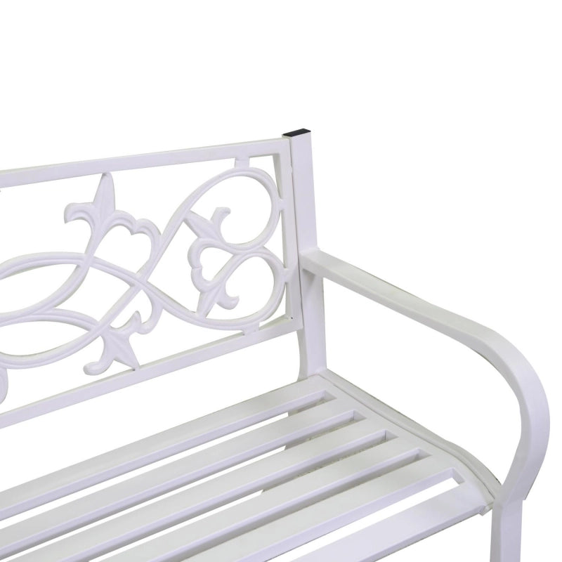 Panchina metallo pavia bianco cm 124x57h78