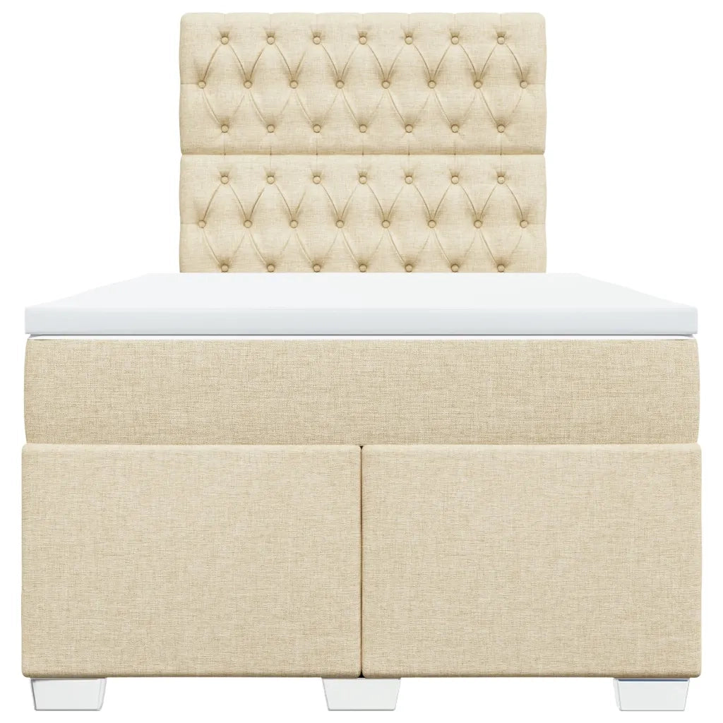 Giroletto a Molle con Materasso Crema 120x190 cm in Tessuto