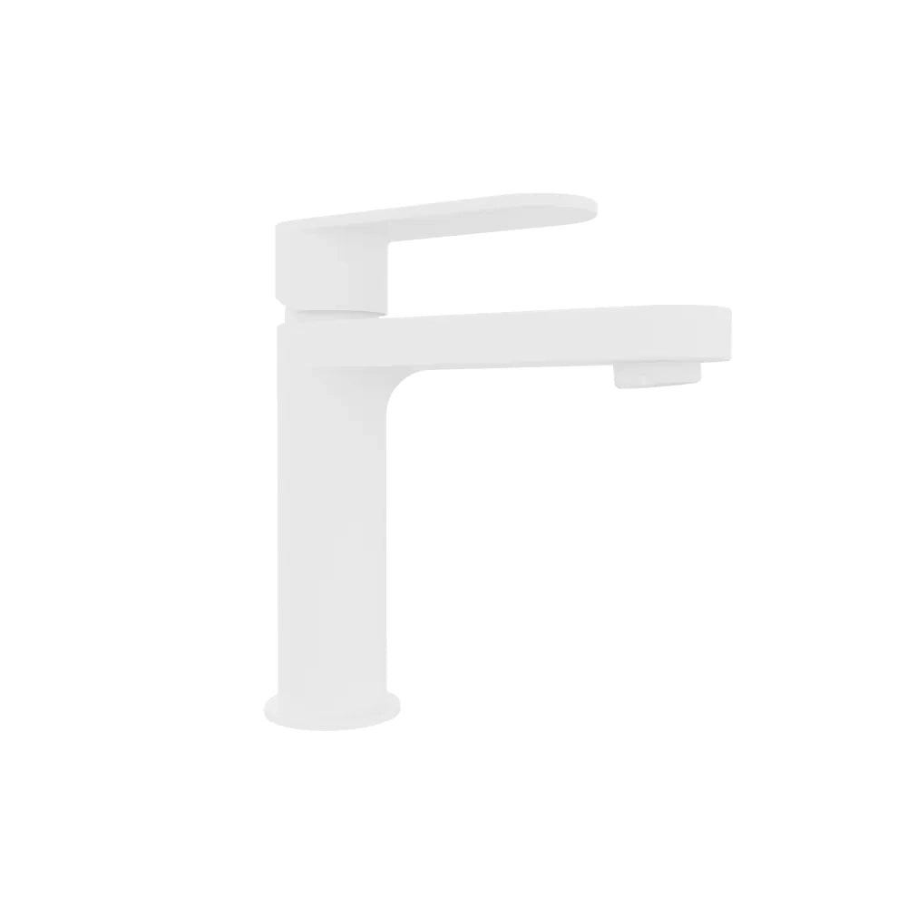 Coppia miscelatori lavabo 16cm e bidet bianco opaco senza scarico | Margot