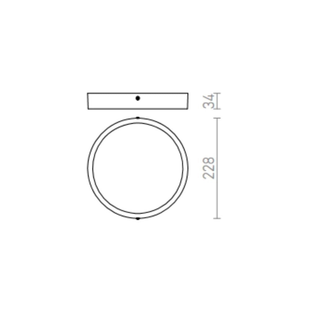 Plafoniera HUE R 22 Cm da soffitto colore noce scuro 230V LED 24W 3000K