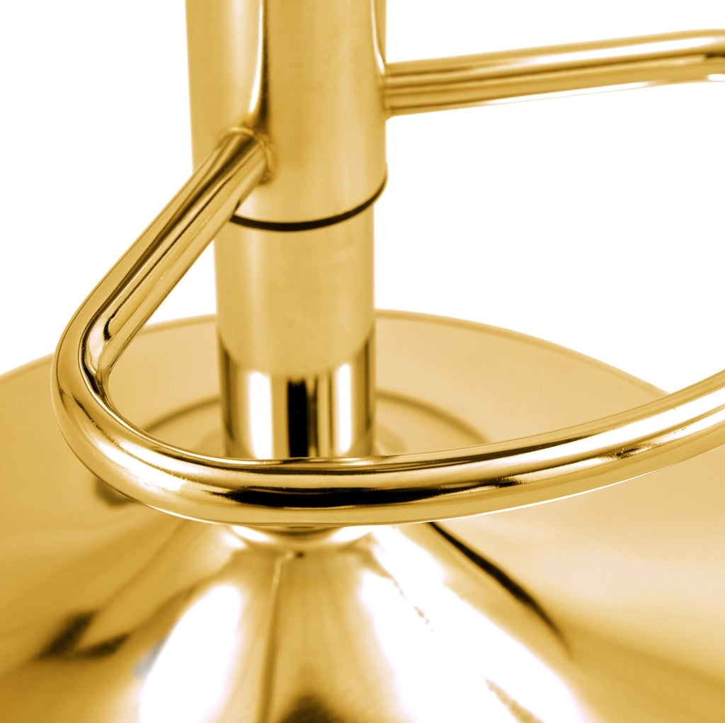 Set di 2 sgabelli da bar regolabili 82-104 cm, oro e trasparente, girevoli