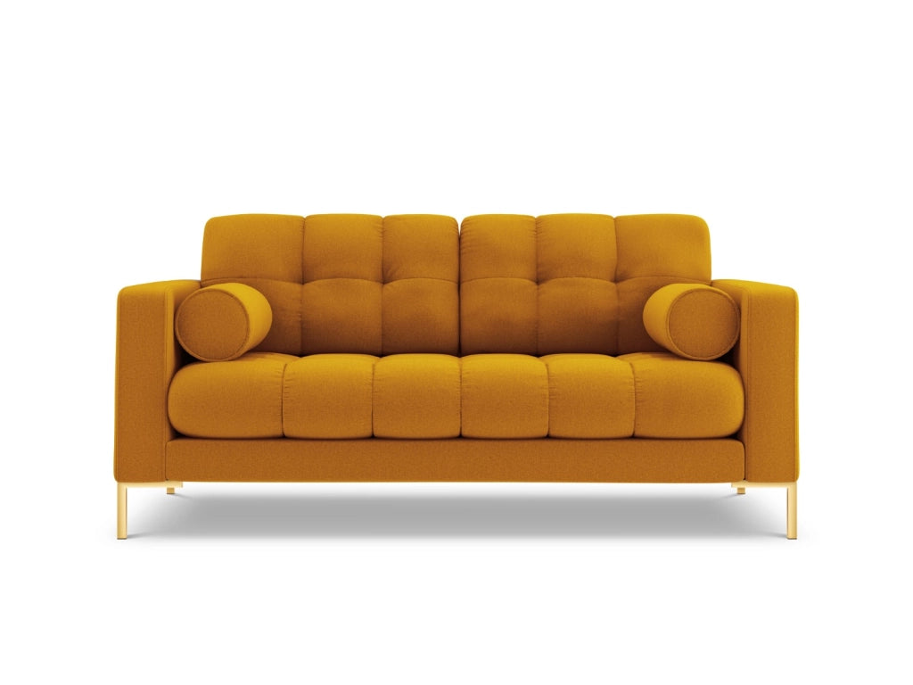 Cosmopolitan Design - Divano "Bali" 2 posti in tessuto strutturato giallo 
