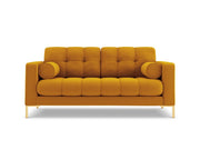 Cosmopolitan Design - Divano "Bali" 2 posti in tessuto strutturato giallo 