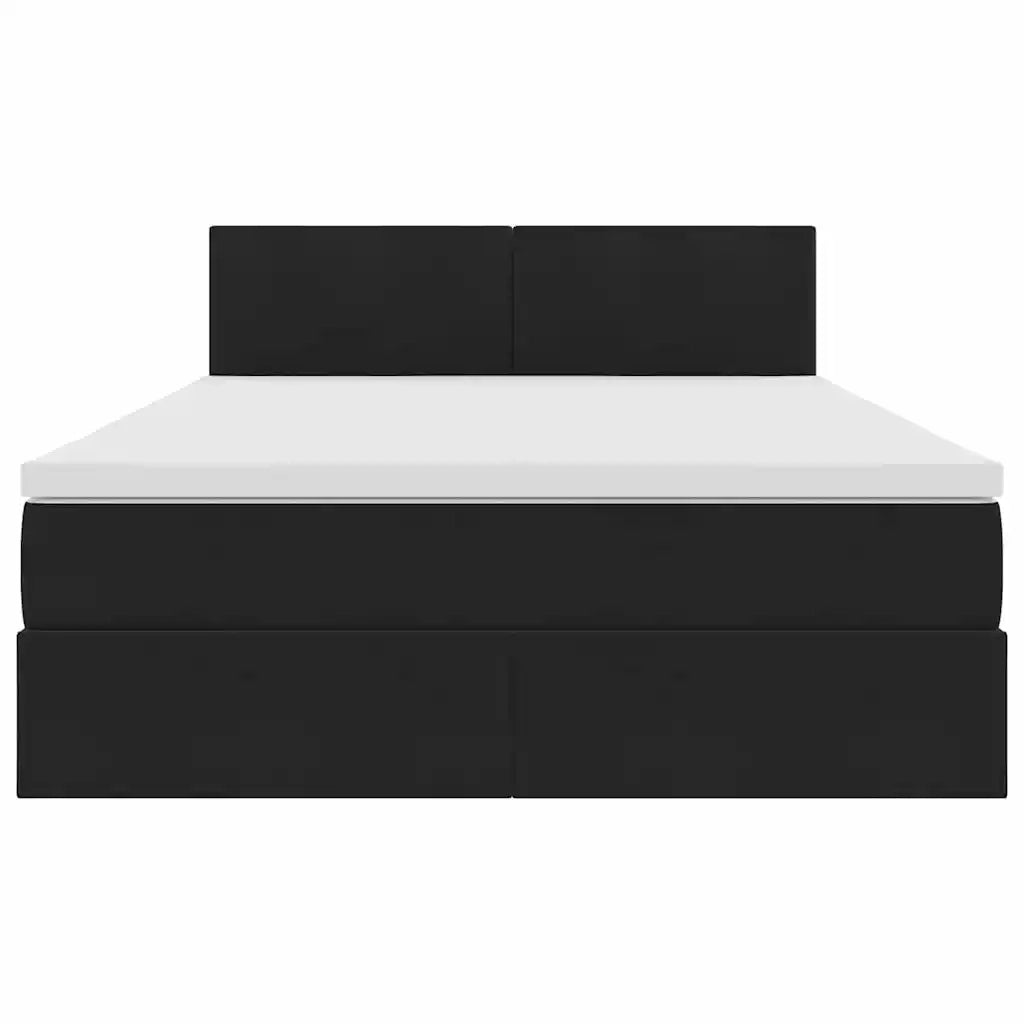 Letto con contenitore e LED con led Nero 140 x 200 cm Velluto 3371339