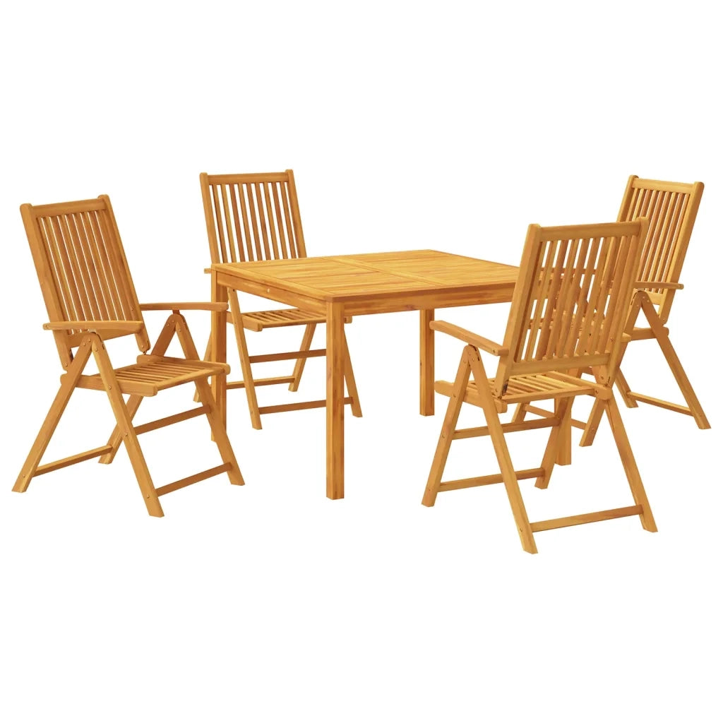 Set da Pranzo per Giardino 5 pz in Legno Massello di Acacia