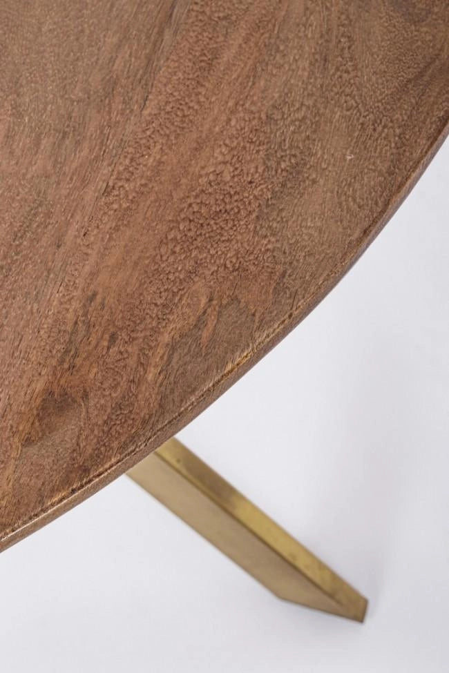 Tavolo da Pranzo Ø120x76 cm in Acciaio e Legno