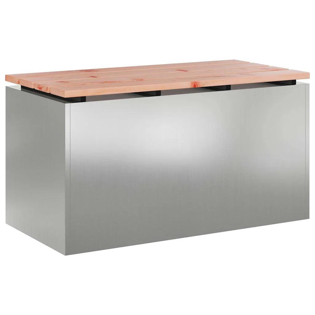 Panchina da giardino Argento 80 x 40 x 43 cm Acciaio zincato 874903