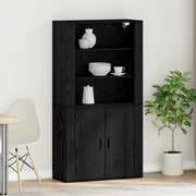 Highboard in rovere nero in legno ingegnerizzato