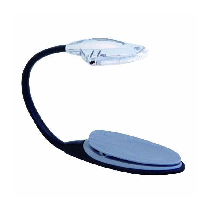 Velamp IN232 Goose Lampada da Lettura LED a Clip Braccio Flessibile 360° Autonomia 13h 6000K 0.1W colore Grigio