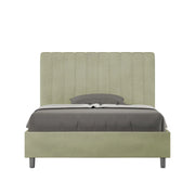Letto imbottito 1 piazza e mezza 120x200 cm Agueda - Contenitore,Microfibra,Tè verde