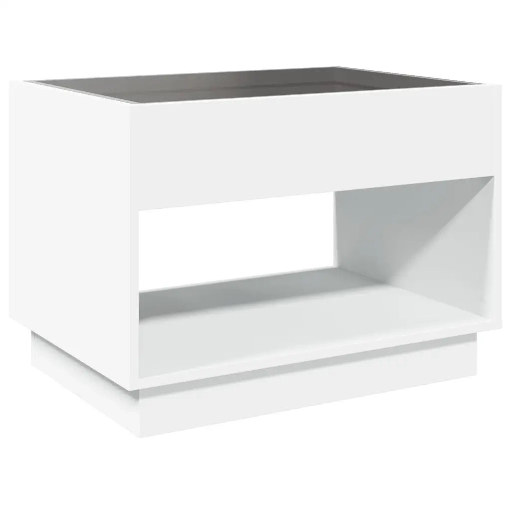 vidaXL Tavolino da Salotto con LED Infinity Bianco 70x50x50 cm