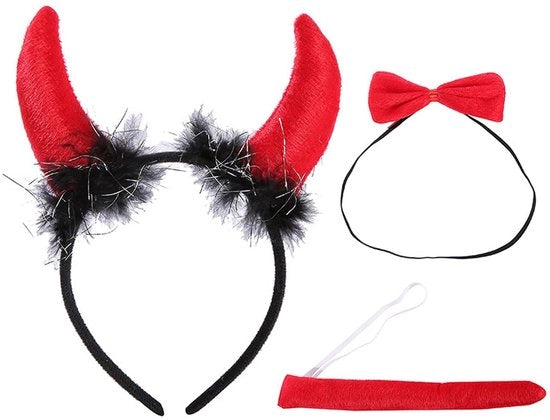 Accessori per costume - Set di cinture in tre pezzi - Materiali morbidi e resistenti - Nero/Rosso - 3 pezzi