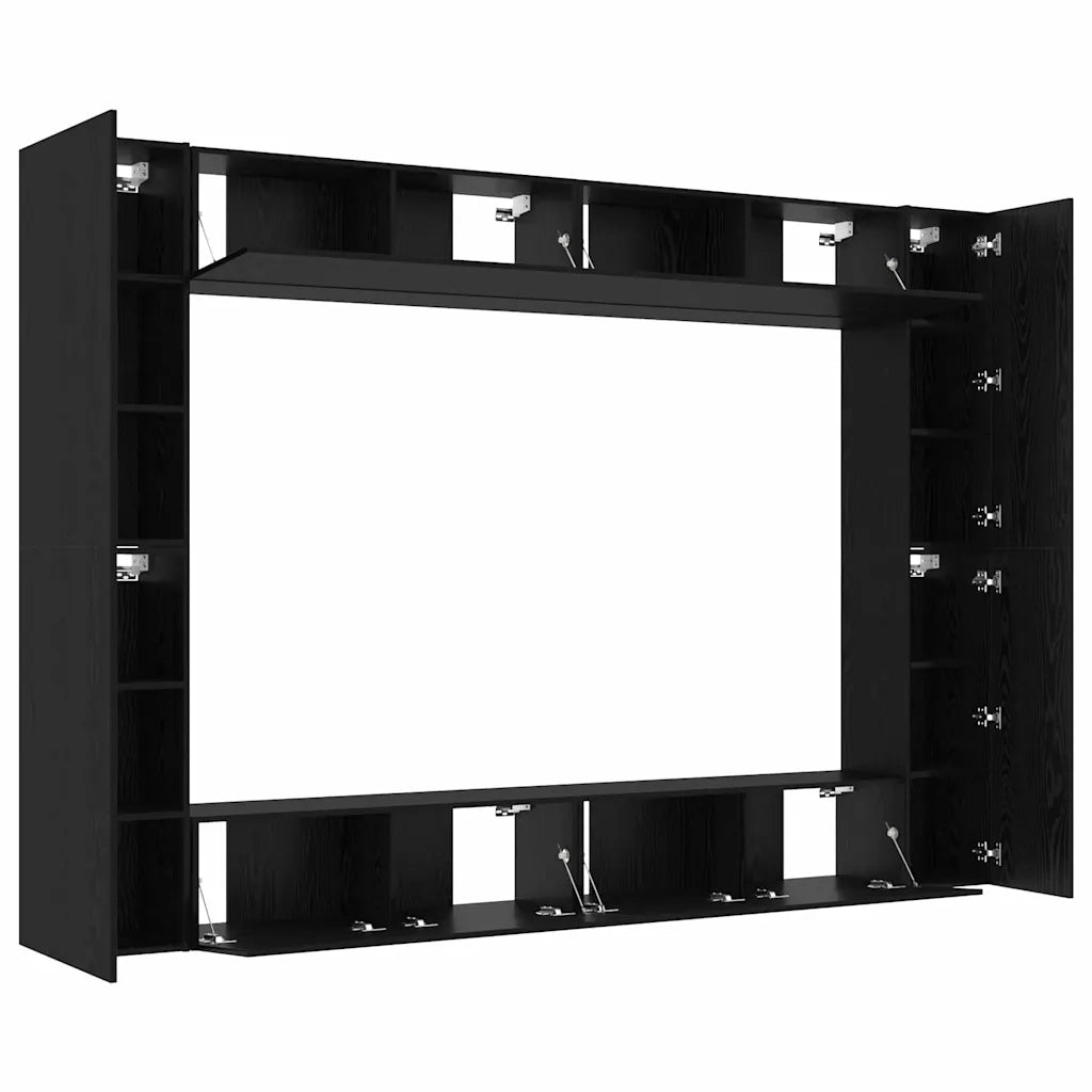 Set mobile TV 8 pcs Rovere Nero 100 x 30 x 30 cm 3332528