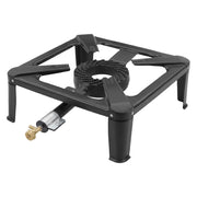Fornello GPL 5,5 KW Con Bruciatore In Ghisa Struttura Robusta A 4 Piedi Ideale Per Outdoor Campeggio E Giardino 30 X 30 X 11,5 Cm Nero