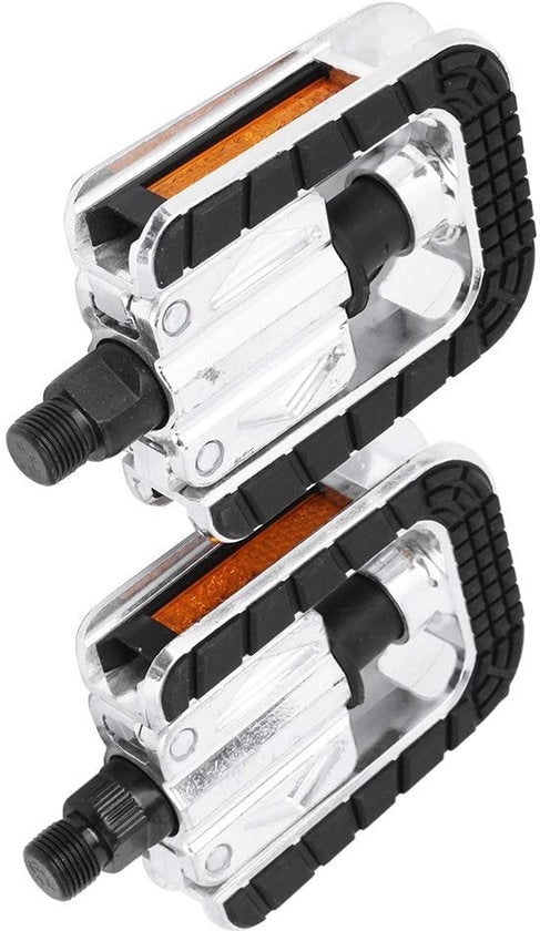 Pedali per Bicicletta Antiscivolo - Pieghevole 180 Gradi - Luci Riflettenti - Pedali per Mountain Bike/Velocipede/Competizione - Alta Qualità Acciaio di Carbonio - Guida Sicura la Notte - Accessorio per Bicicletta