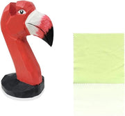 Framma in legno con design flamingo - Manuale - Con panno per occhiali - Sostegno per scrivania