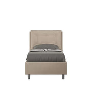Letto singolo contenitore imbottito 80x210 similpelle tortora Annalisa