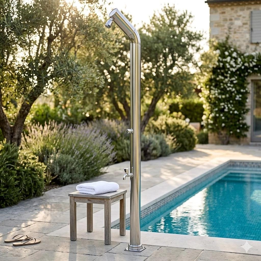 Doccia da Giardino Rubinetto e Lavapiedi ATI Docce UNI-1R Inox Anodizzato