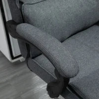Sedia da Ufficio Ergonomica ad Altezza Regolabile con Braccioli e Poggiapiedi, 66x70x115-123 cm, Grigia