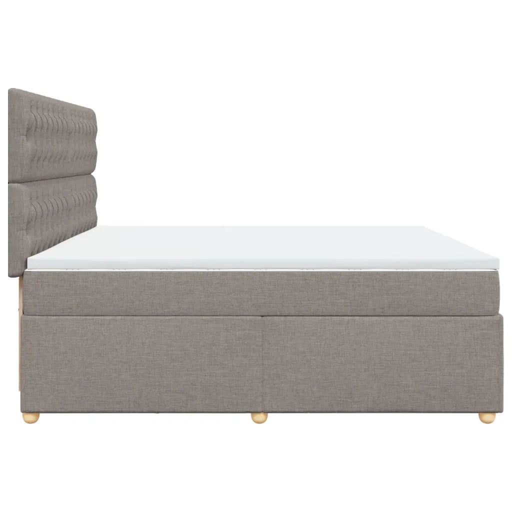 vidaXL Giroletto a Molle con Materasso Tortora 200x200 cm in Tessuto