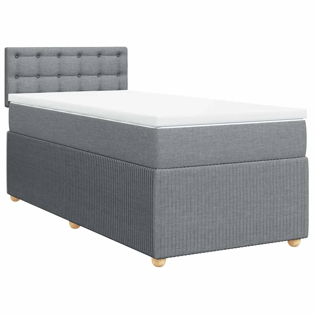 Giroletto a Molle con Materasso Grigio Chiaro100x200 cm Tessuto