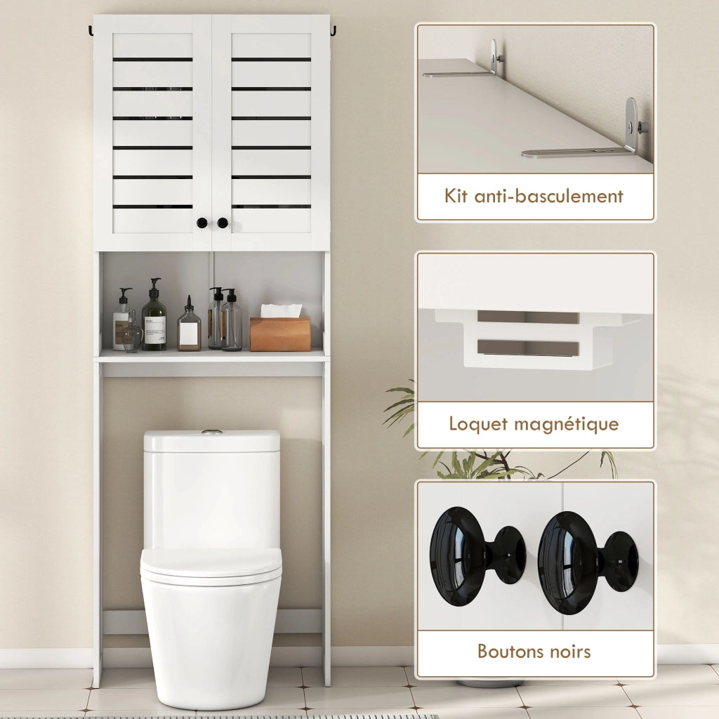 Mobile Bagno Sottolavabo e Lavatrice ¨C Zephmum ¨C Legno Multistrato Bianco 67x31.5x190cm