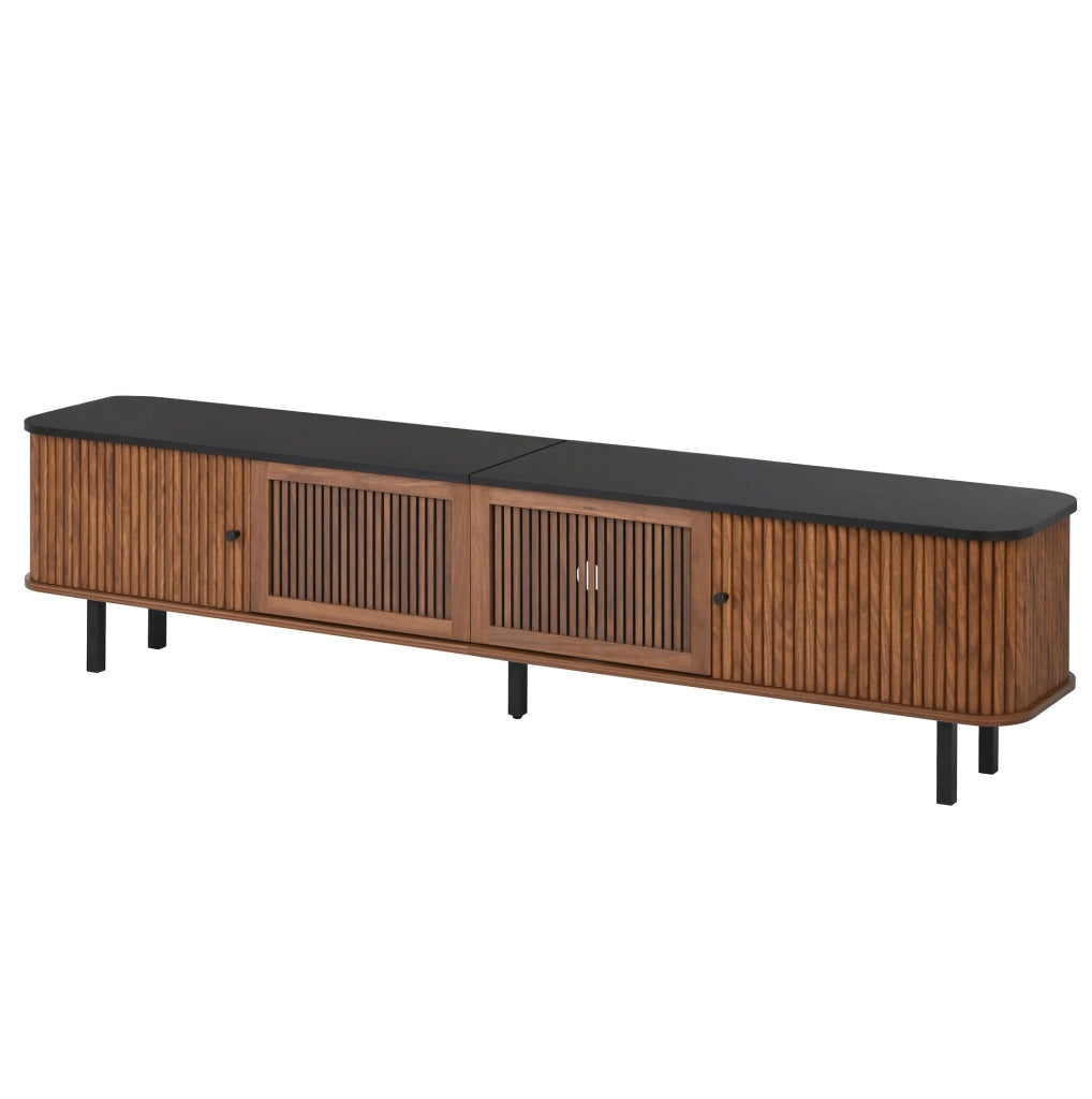 MOBILE TV 190x35x45 cm Noce con ante scorrevoli e anta a griglia