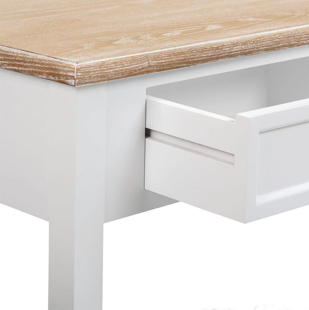 Mobile da ingresso in legno con 2 cassetti e 1 ripiano bianco 100x40x78