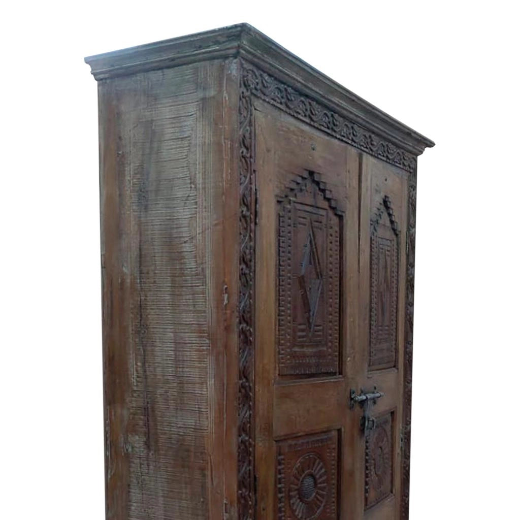 Armadio in legno marrone 124x41x212h