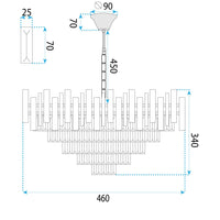 Lampada Cristal G051-cp 50cm Chrome
