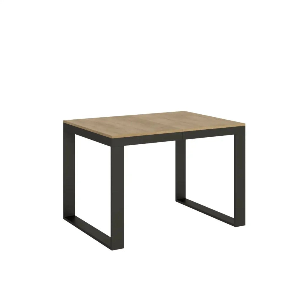 Tavolo allungabile 120/224x90 cm Tecno Evolution colore quercia natura telaio e gambe antracite