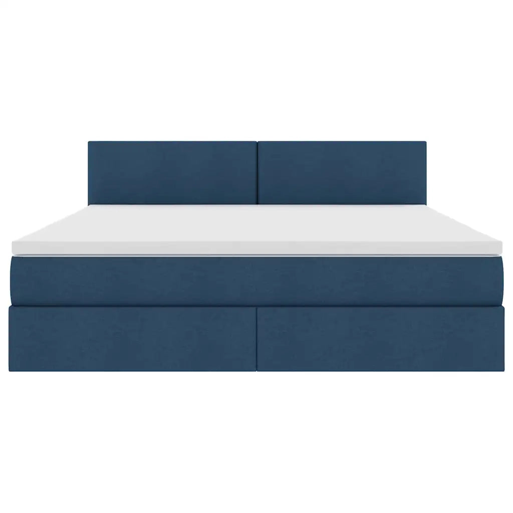 Letto con contenitore e LED con led Blu 160 x 200 cm Tessuto 3371096