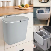 Contenitore per rifiuti con coperchio 12L per cucina - Contenitore per rifiuti appeso con separazione umida e secca