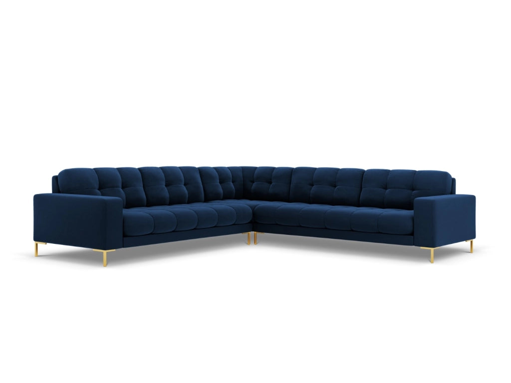 Cosmopolitan Design - Divano angolare reversibile "Bali" 6 posti in velluto blu reale 