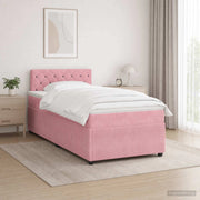 Letto box spring con materasso Rosa 120 x 200 cm Velluto 3451654