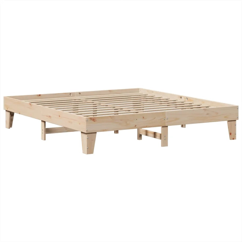 Letto senza Materasso 200x200 cm in Legno Massello di Pino