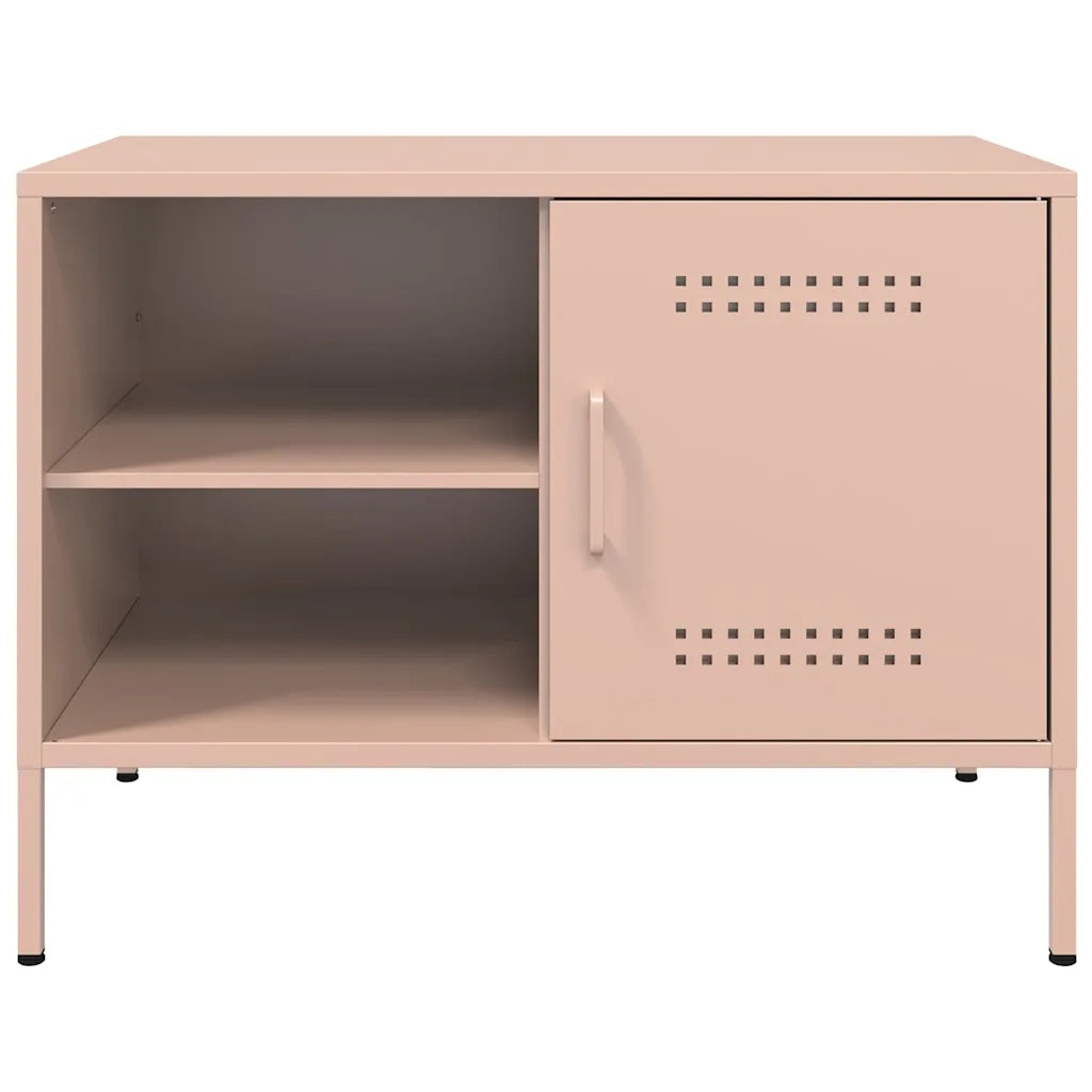 vidaXL Mobili TV 2pz Rosa 68x39x50,5 cm in Acciaio